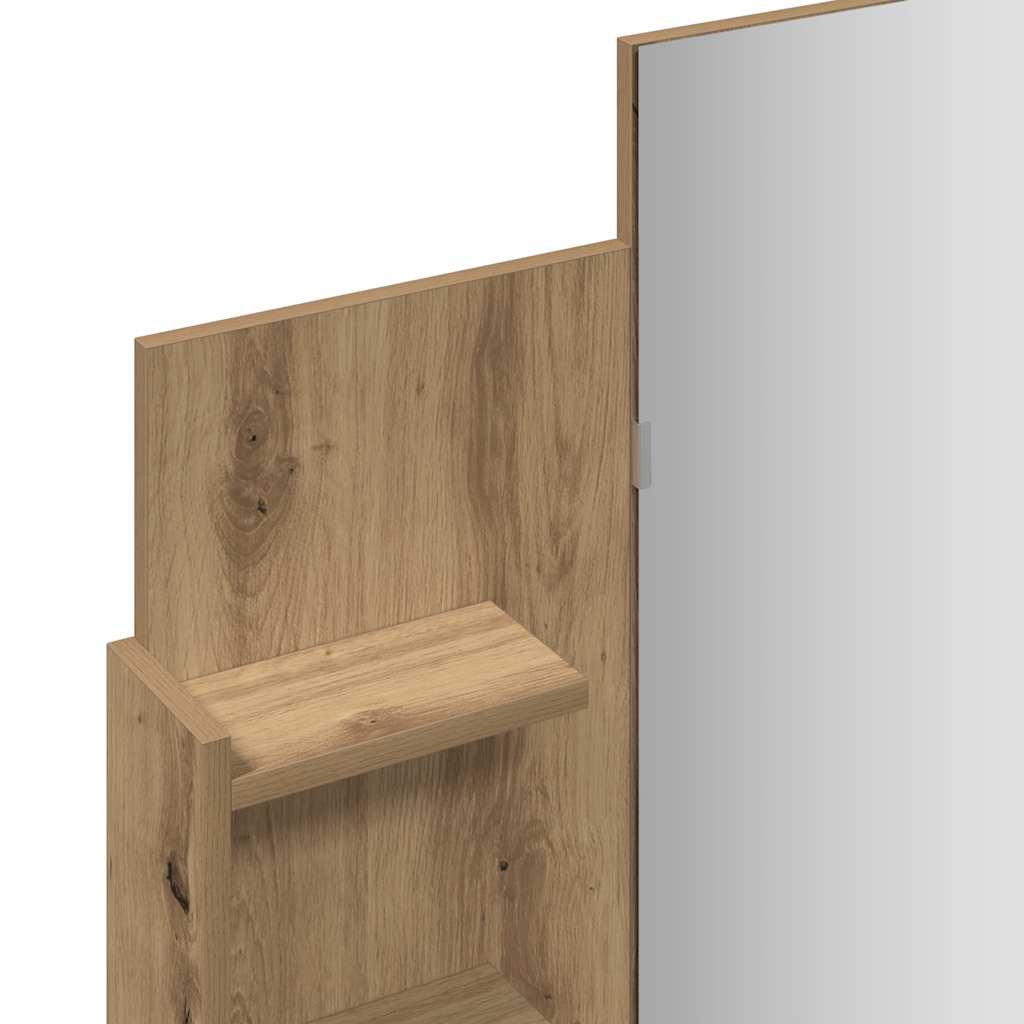 Sminkebord med speil artisan eik 96x39x142 cm