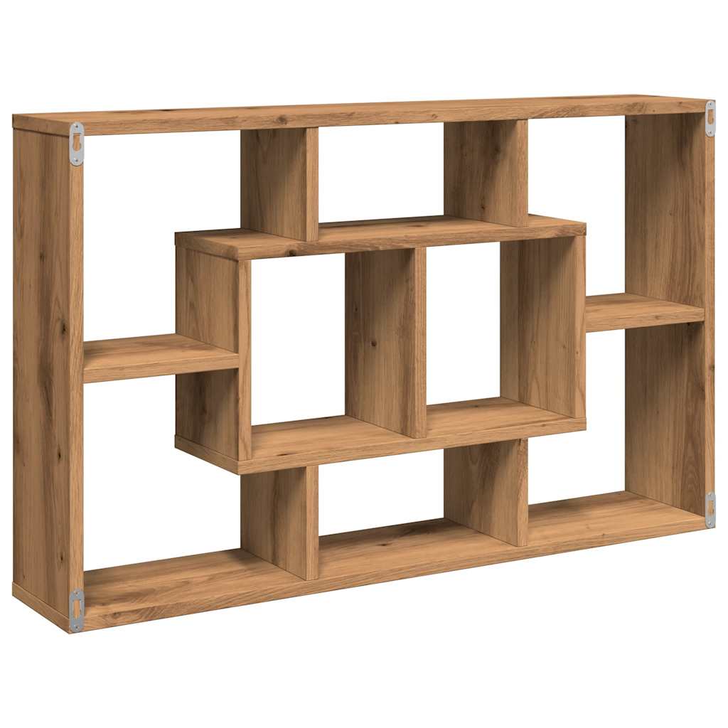 Vegghylle håndverkseik 85x16x52,5 cm konstruert tre