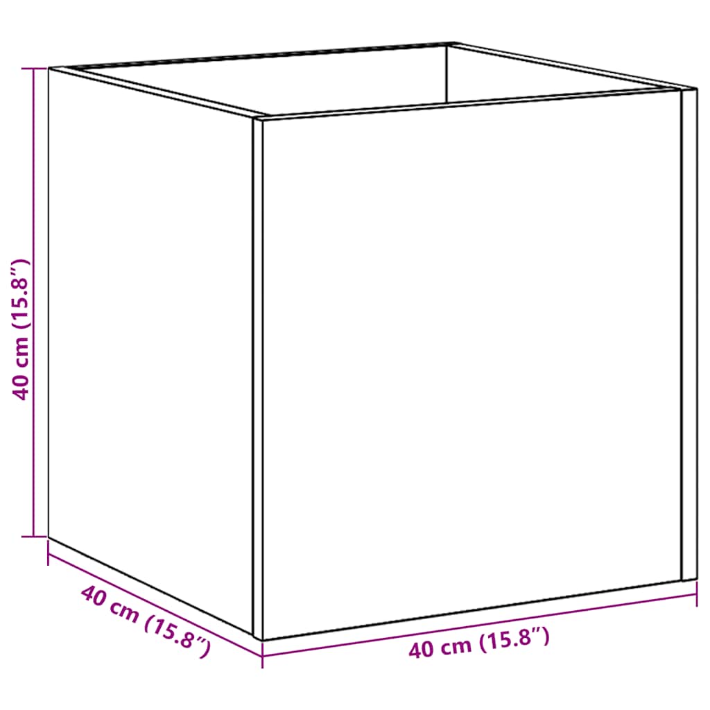 Plantekasse artisan eik 40x40x40 cm konstruert tre