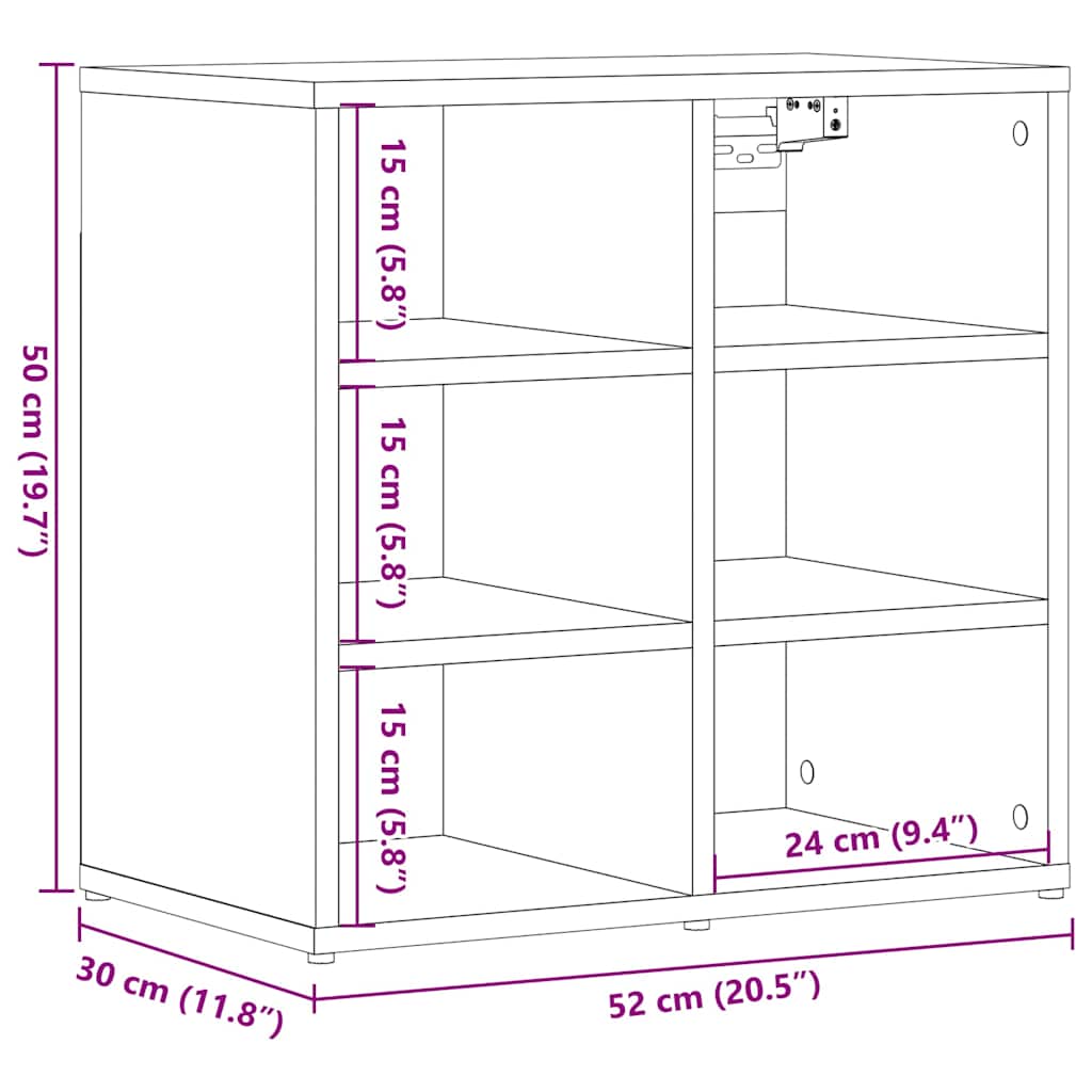 Skoskap 2 stk gammelt tre 52x30x50 cm