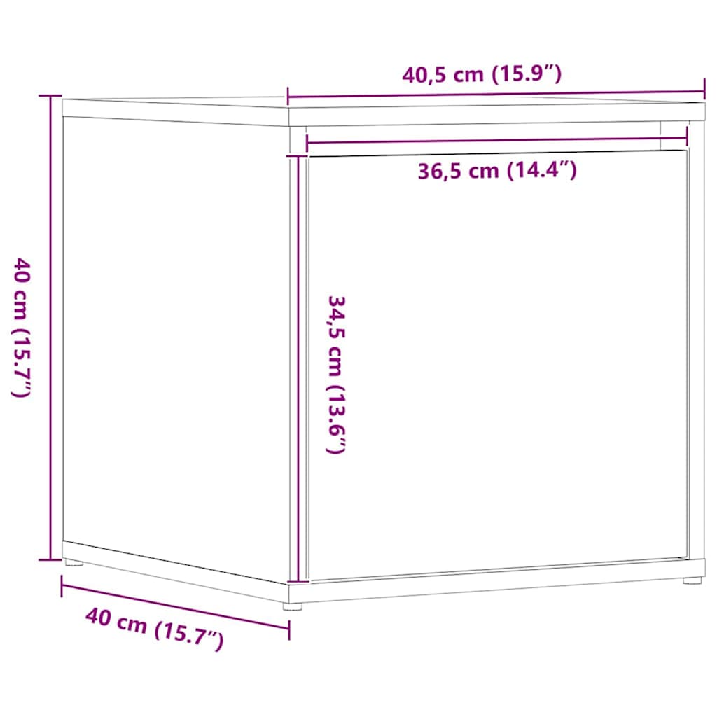 Oppbevaringsskap artisan eik 40,5x40x40 cm konstruert tre