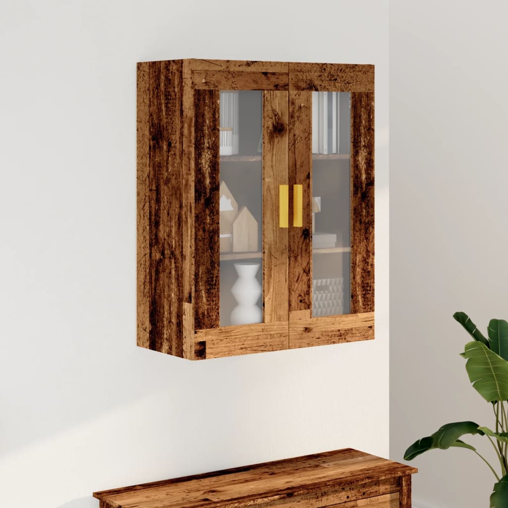 Hengende veggskap gammelt tre 69,5x34x90 cm