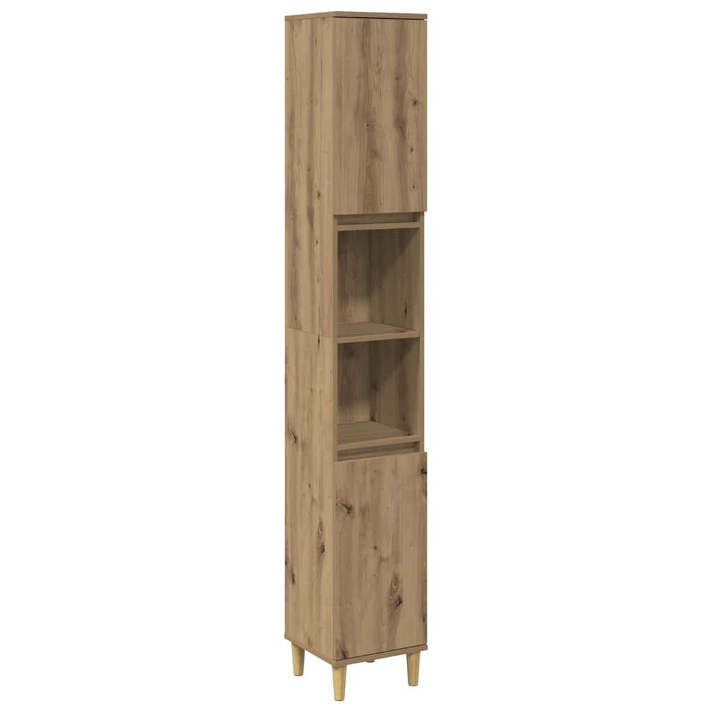 Baderomsskap artisan eik 30x30x190 cm konstruert tre
