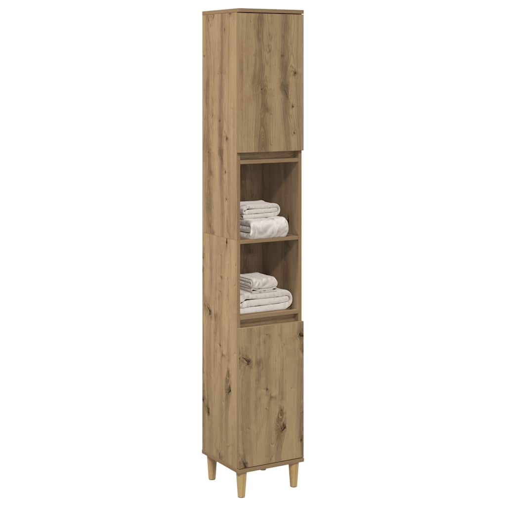 Baderomsskap artisan eik 30x30x190 cm konstruert tre