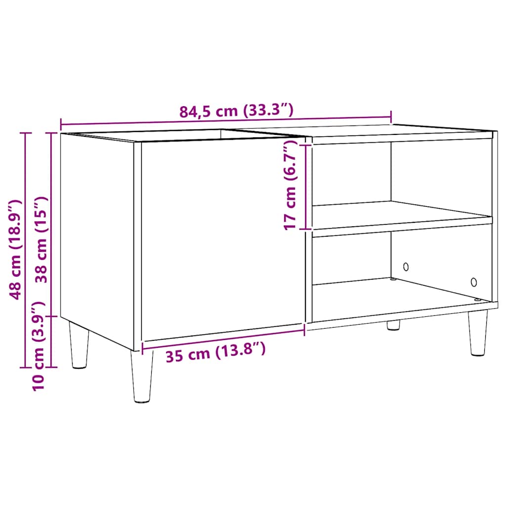 Plateskap artisan eik 84,5x38x48 cm konstruert tre