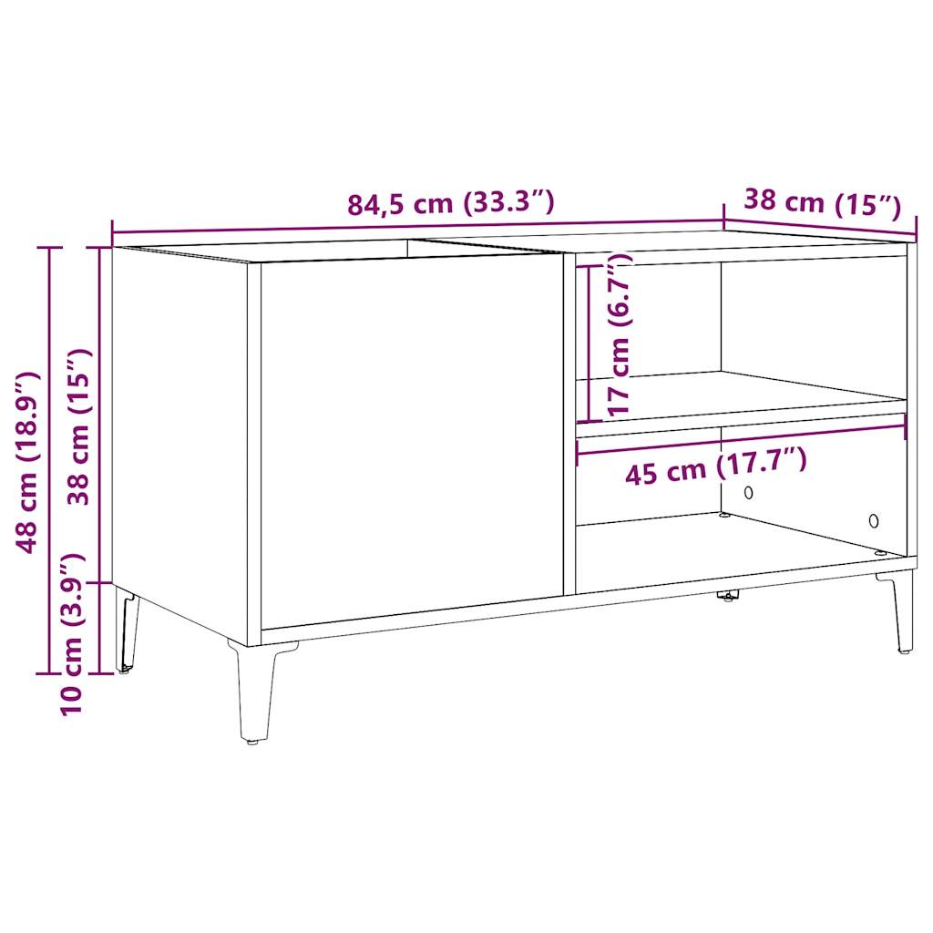 Plateskap gammelt tre 84,5x38x48 cm konstruert tre