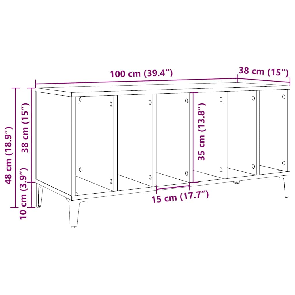 Plateskap gammelt tre 100x38x48 cm konstruert tre vidaXL