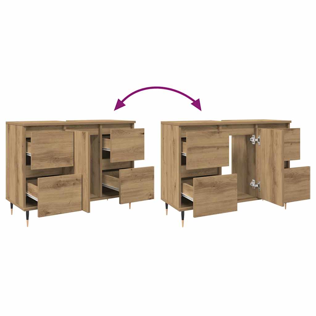 Baderomsskap artisan eik 80x33x60 cm konstruert tre
