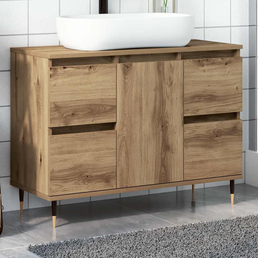 Baderomsskap artisan eik 80x33x60 cm konstruert tre