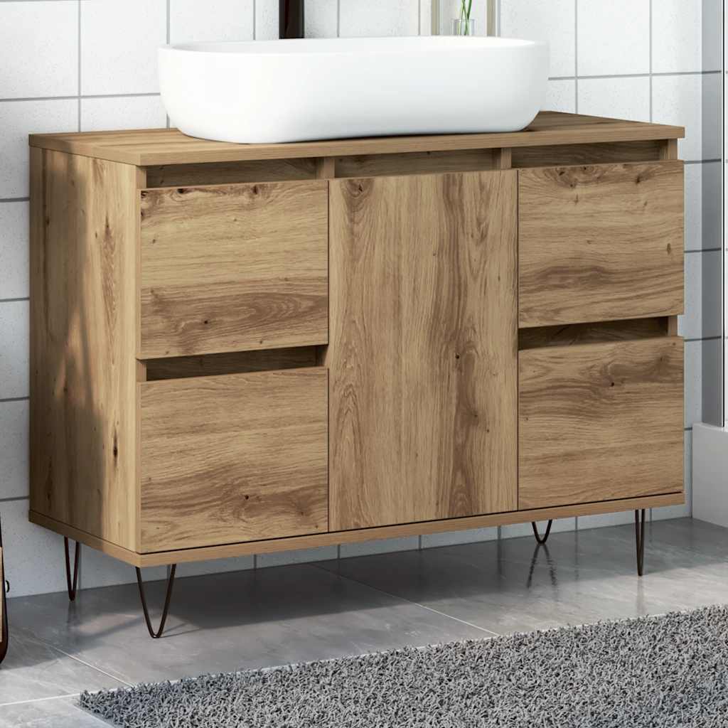 Baderomsskap artisan eik 80x33x60 cm konstruert tre