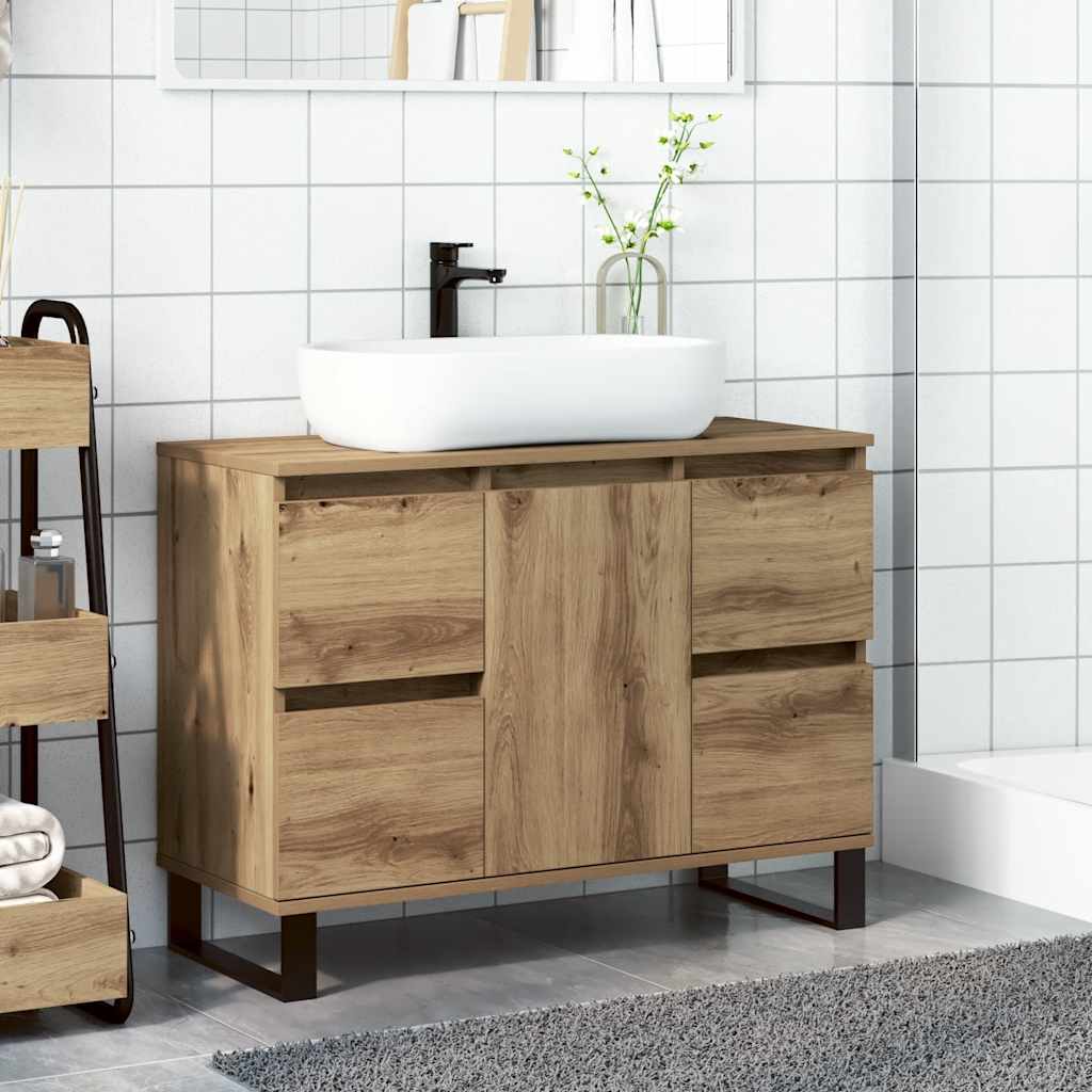 Badeservantskap artisan eik 80x33x60 cm konstruert tre