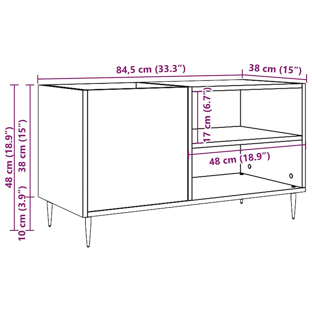 Plateskap gammelt tre 84,5x38x48 cm konstruert tre