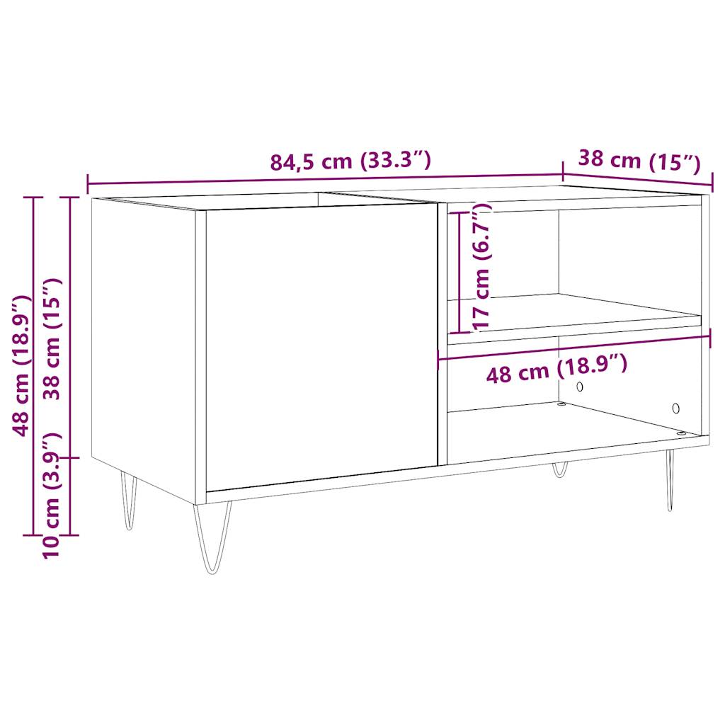 Plateskap artisan eik 84,5x38x48 cm konstruert tre