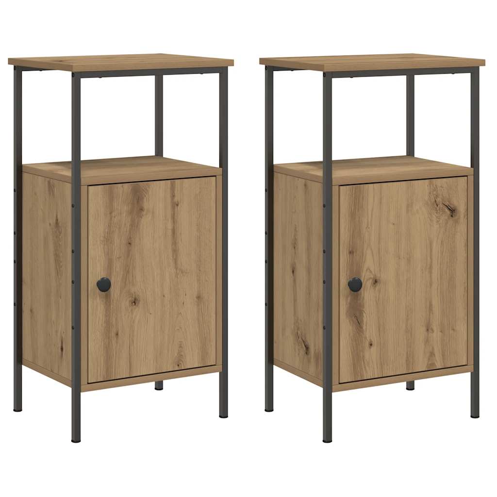 Nattbord 2 stk artisan eik 41x31x80 cm konstruert tre