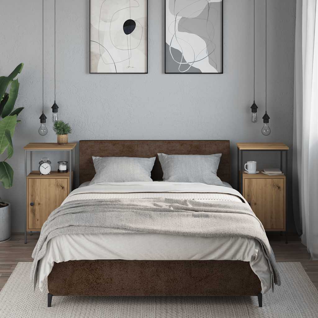 Nattbord 2 stk artisan eik 41x31x80 cm konstruert tre