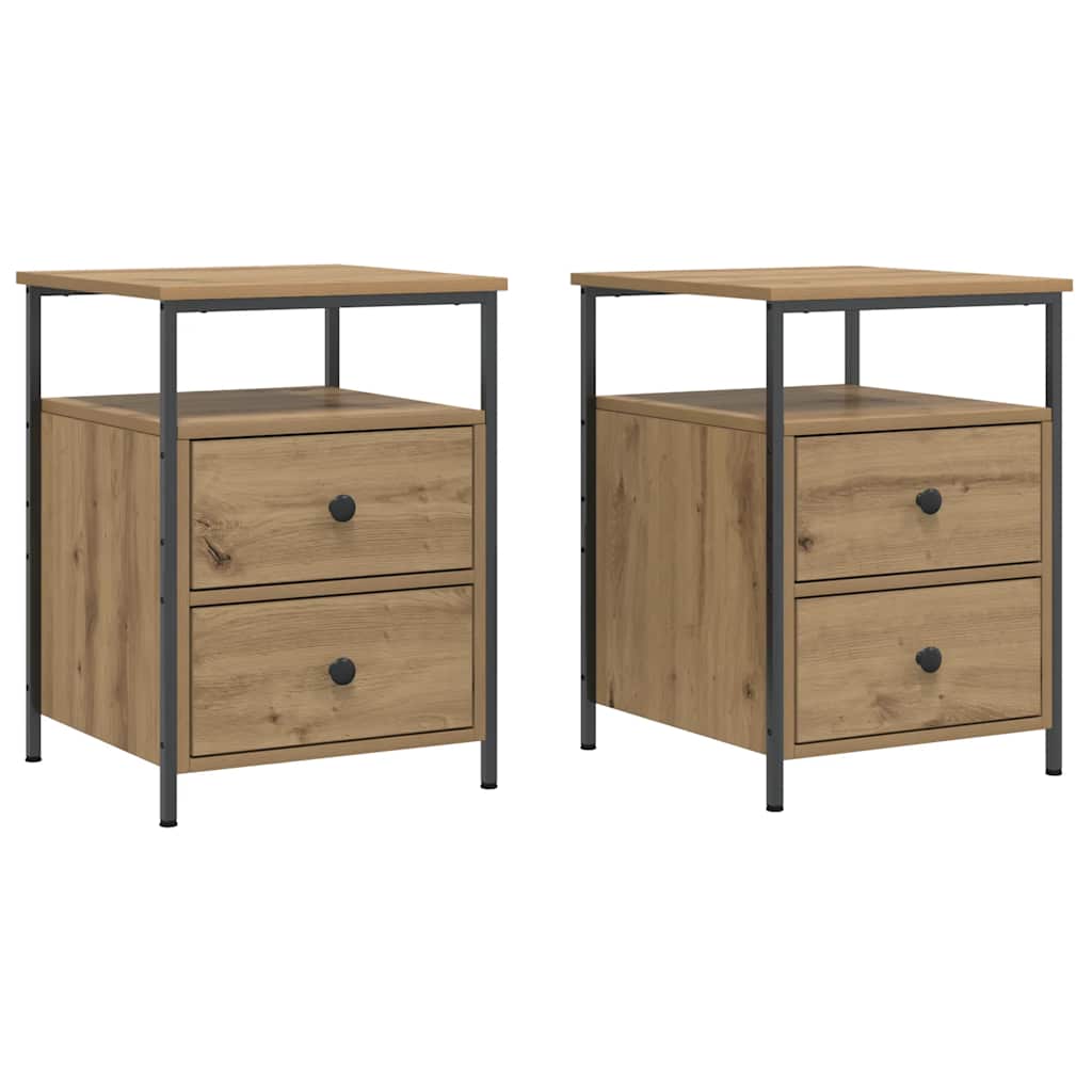 Nattbord 2 stk artisan eik 44x45x60 cm konstruert tre