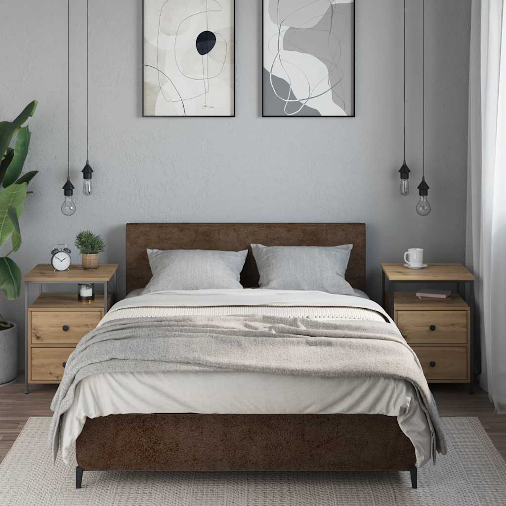 Nattbord 2 stk artisan eik 44x45x60 cm konstruert tre