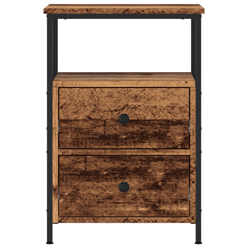 Nattbord 2 stk gammelt tre 34x35,5x50 cm konstruert tre