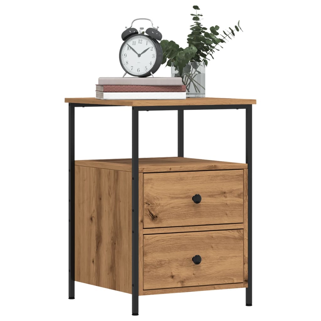Nattbord 2 stk artisan eik 34x35,5x50 cm konstruert tre