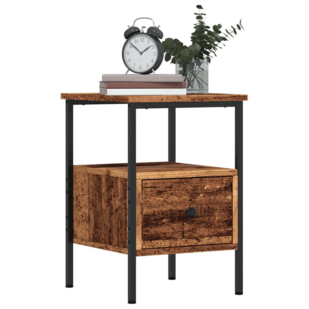 Nattbord 2 stk gammelt tre 34x36x50 cm konstruert tre