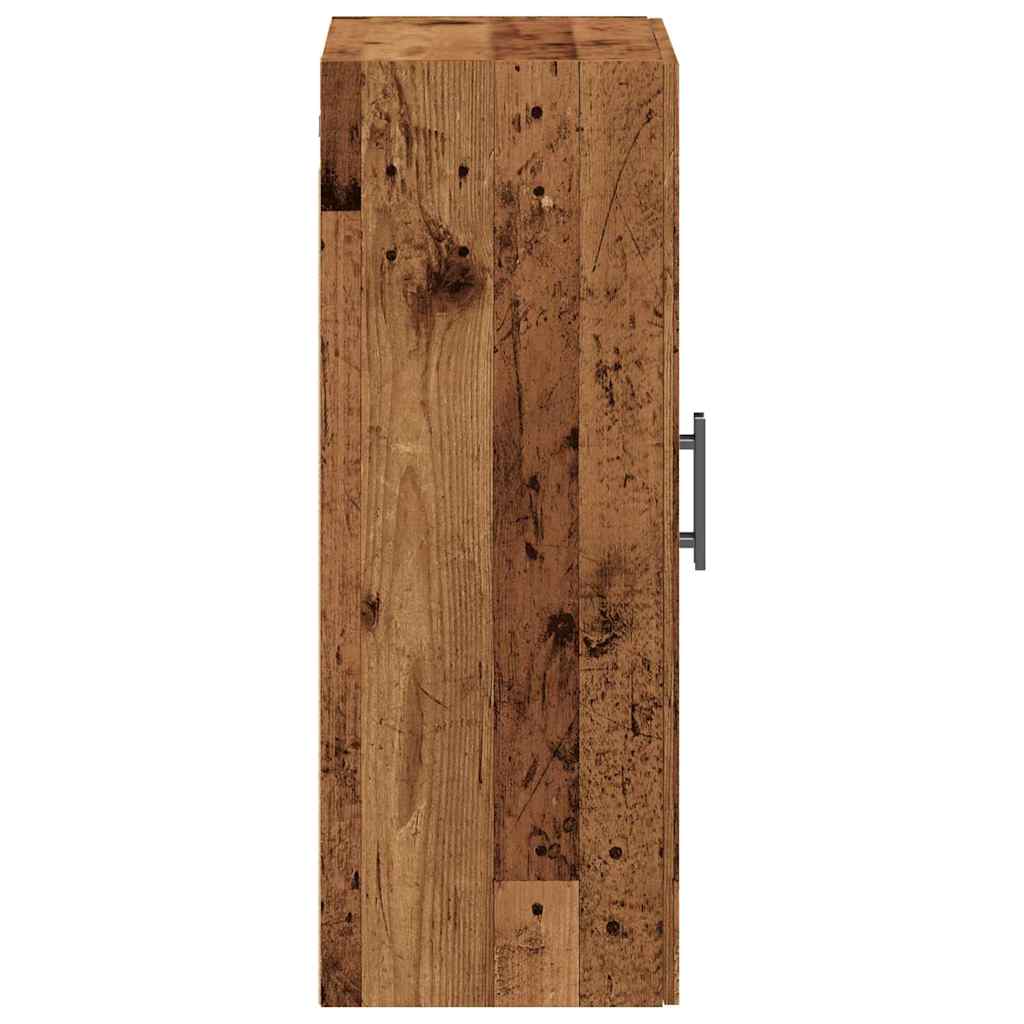 Veggmontert skap gammelt tre 69,5x34x90 cm