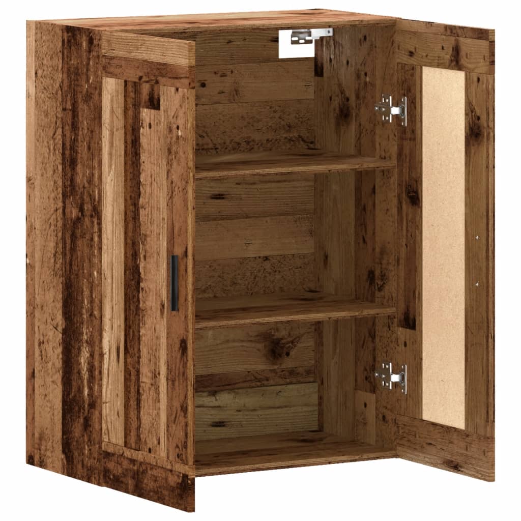 Veggmontert skap gammelt tre 69,5x34x90 cm konstruert tre