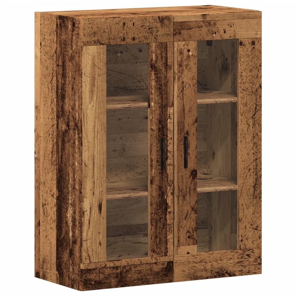 Veggmontert skap gammelt tre 69,5x34x90 cm