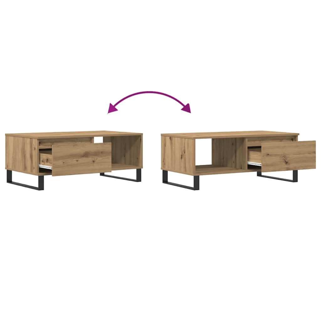 Salongbord artisan eik 90x50x36,5 cm konstruert tre