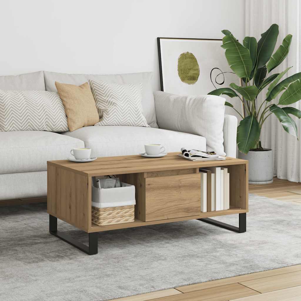 Salongbord artisan eik 90x50x36,5 cm konstruert tre