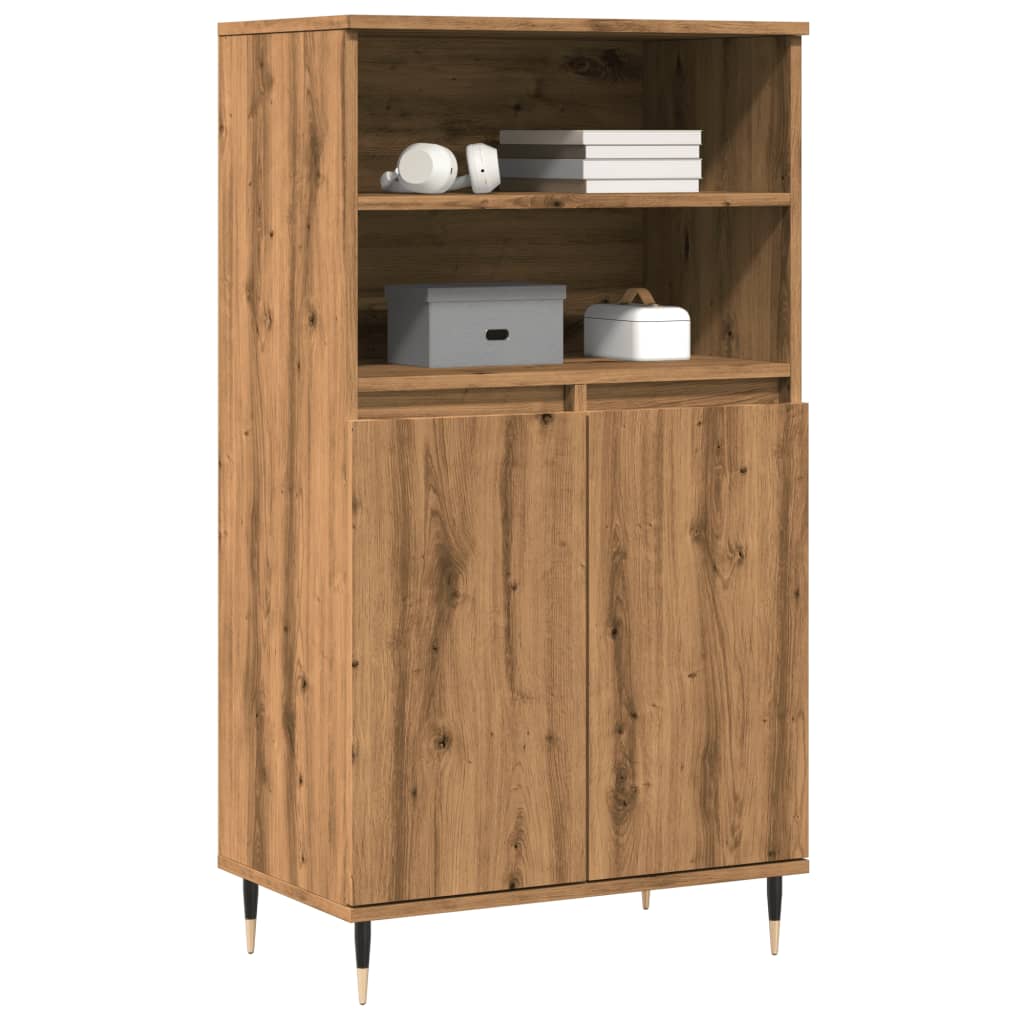 Highboard artisan eik 60x36x110 cm konstruert tre