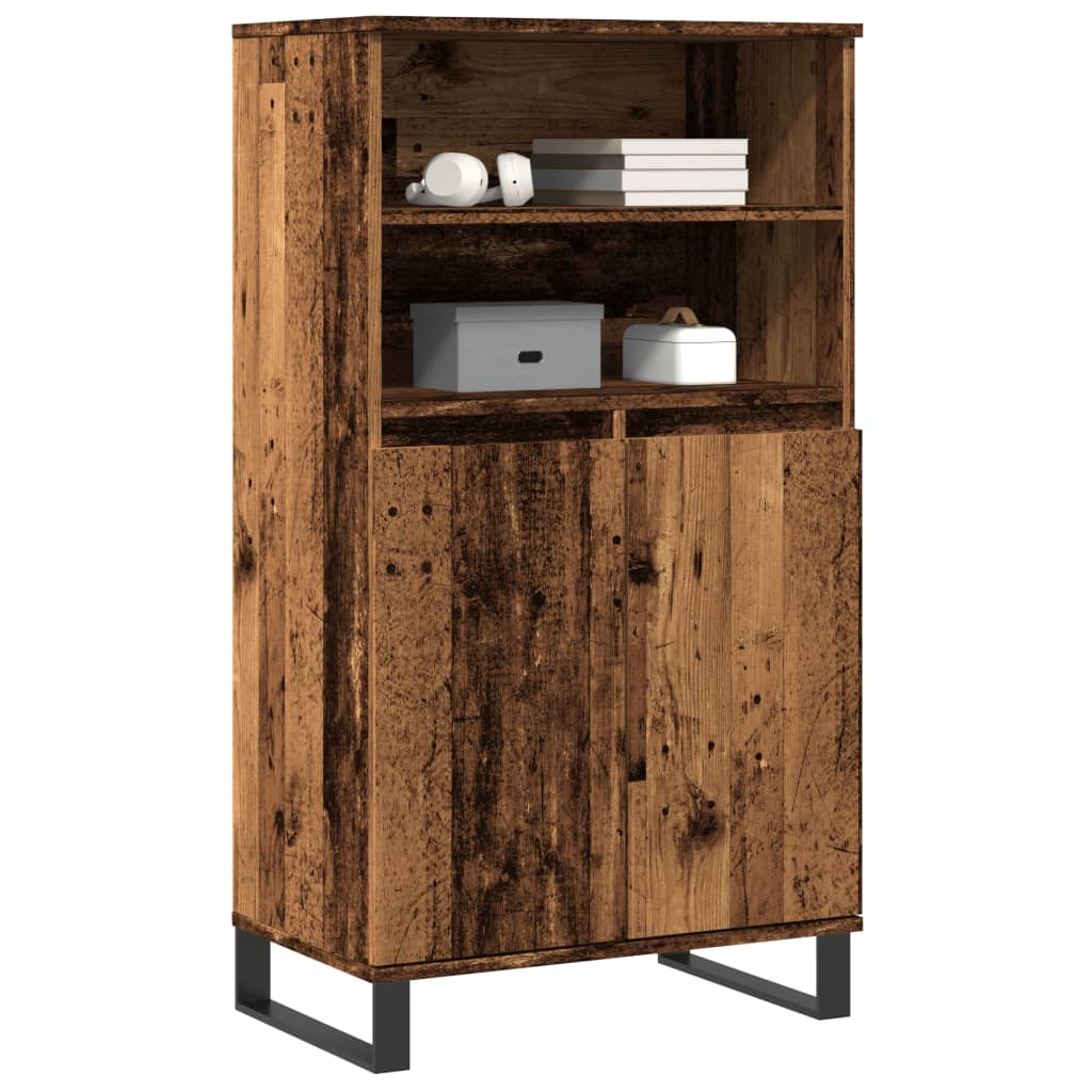 Highboard gammelt tre 60x36x110 cm konstruert tre