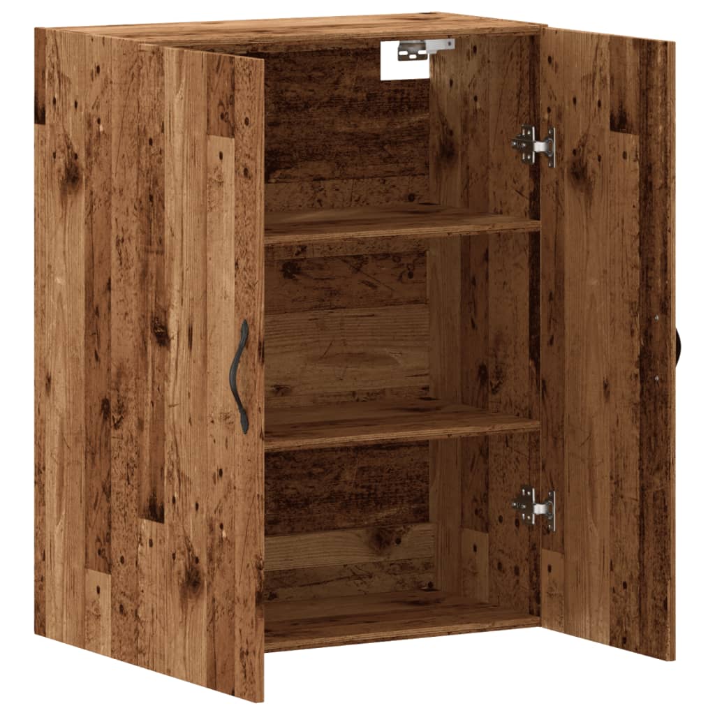Veggmontert skap gammelt tre 69,5x34x90 cm konstruert tre