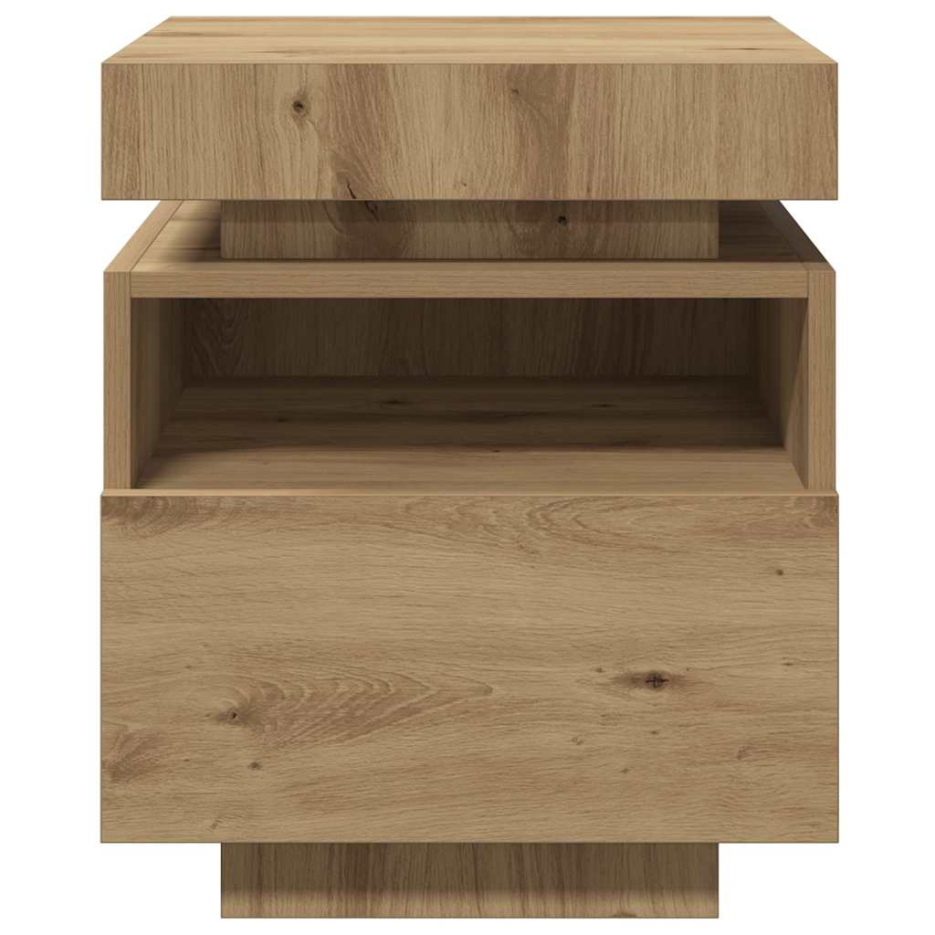 Nattbord med LED artisan eik 40x39x48,5 cm