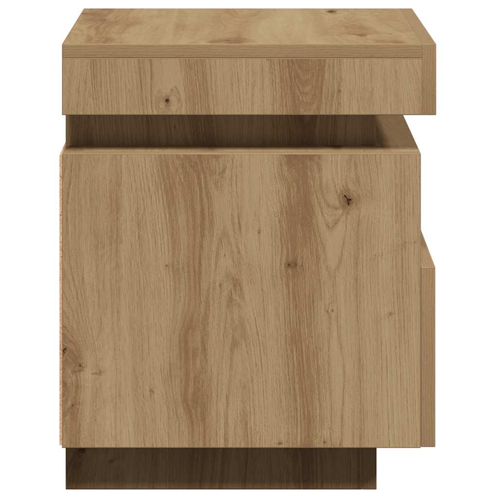 Nattbord med LED artisan eik 40x39x48,5 cm