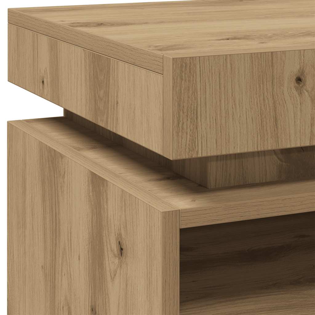 Nattbord med LED artisan eik 40x39x48,5 cm