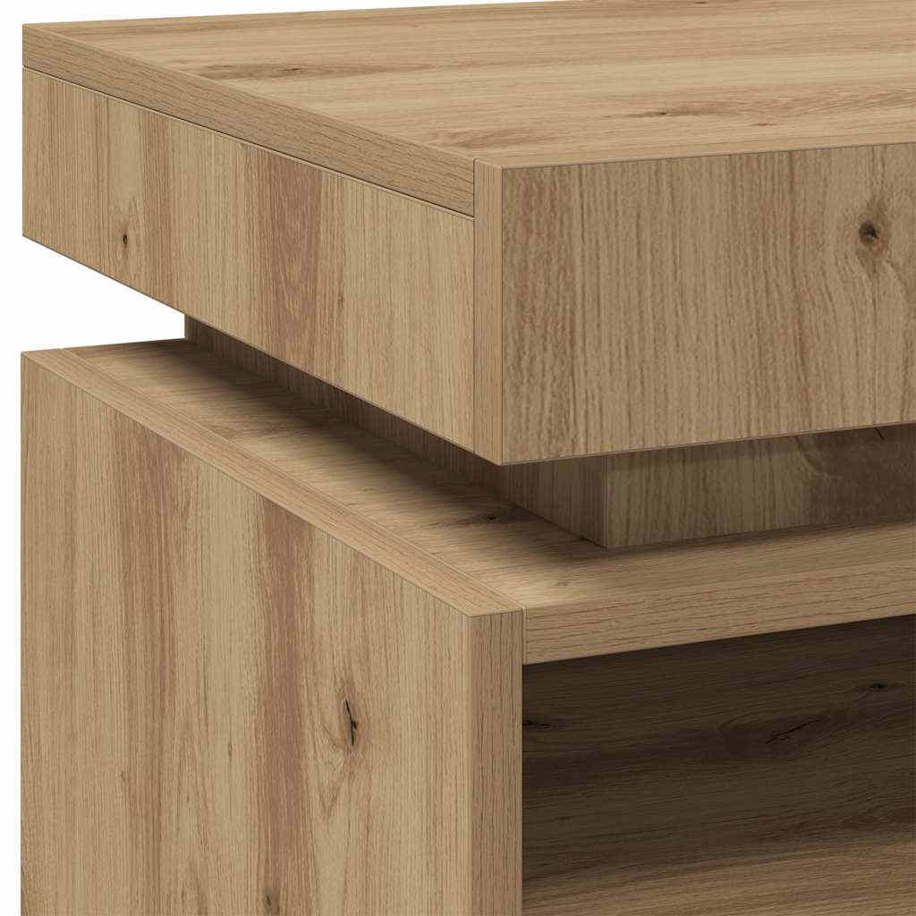 Nattbord med LED 2 stk artisan eik 40x39x48,5 cm