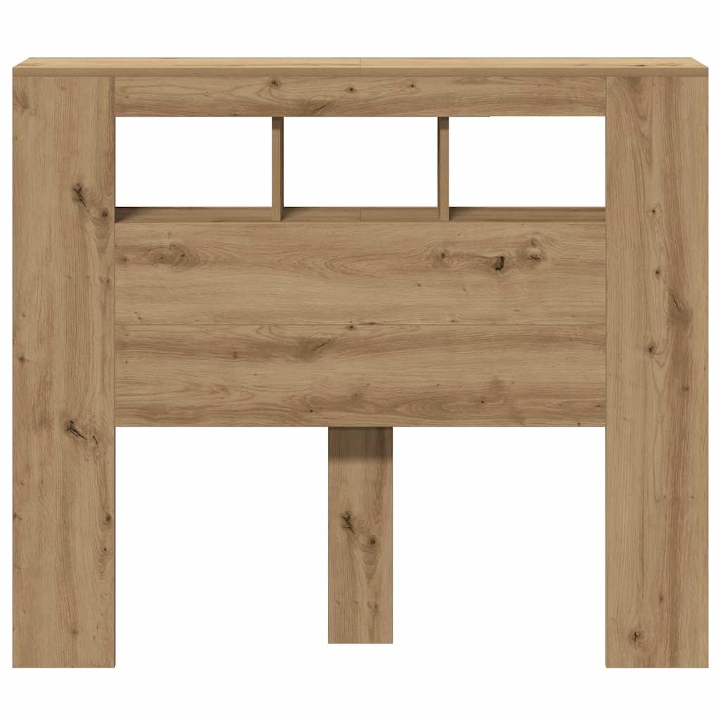 Sengegavl med LED artisan eik 120x18,5x103,5 cm konstruert tre