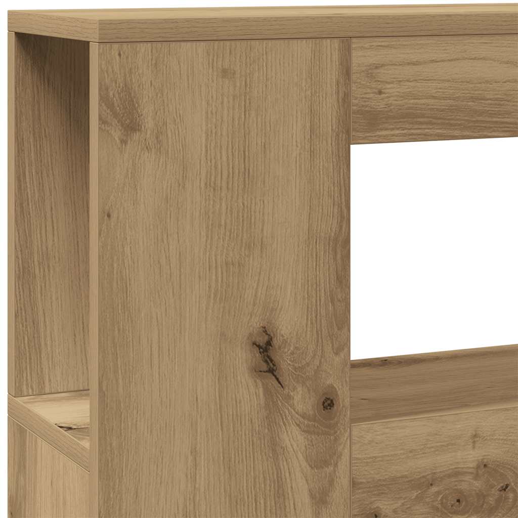 Sengegavl med LED artisan eik 120x18,5x103,5 cm konstruert tre