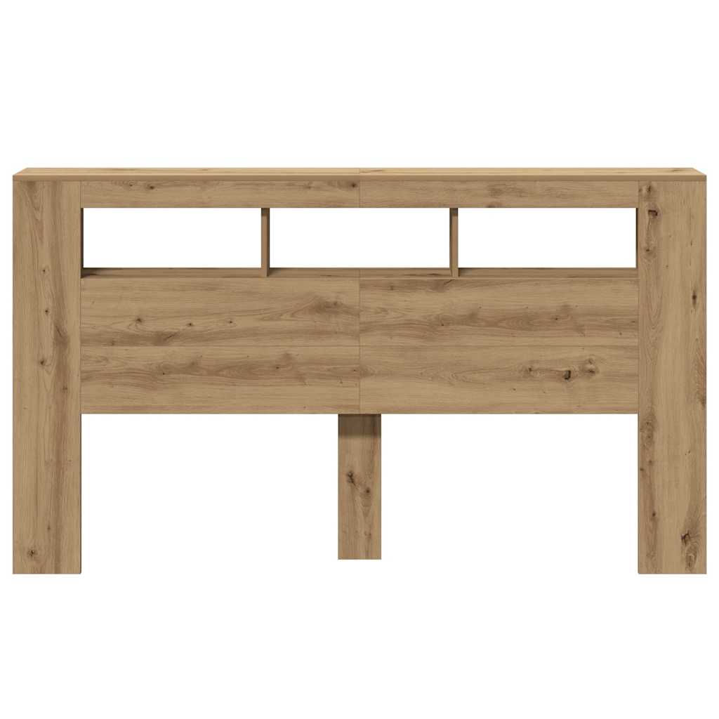 Sengegavl med LED artisan eik 180x18,5x103,5 cm konstruert tre