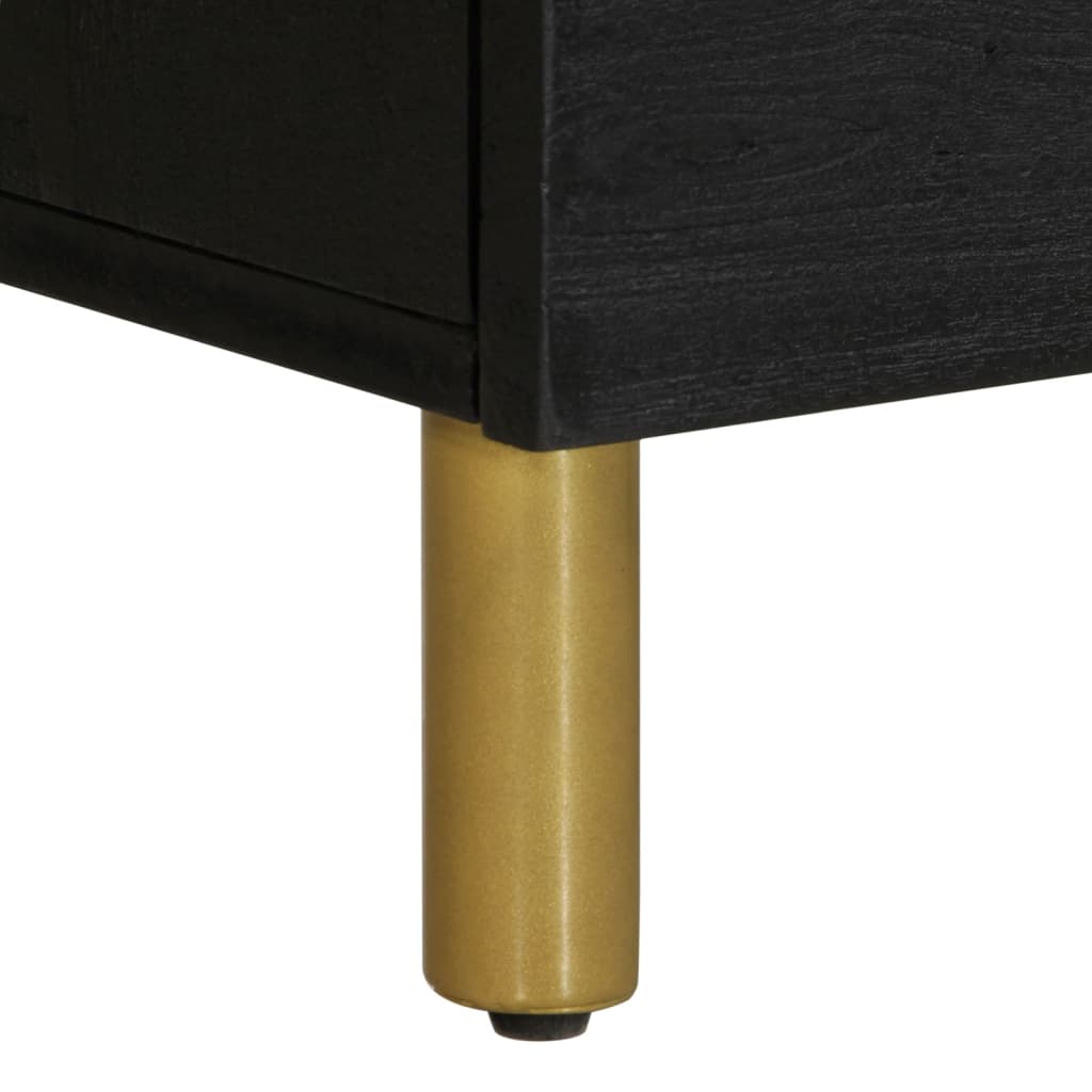 Nattbord svart 40x33x46 cm heltre mango
