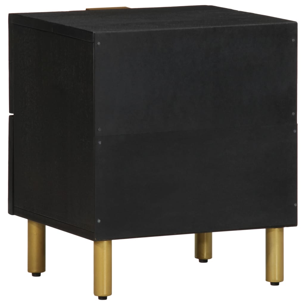 Nattbord svart 40x33x46 cm heltre mango