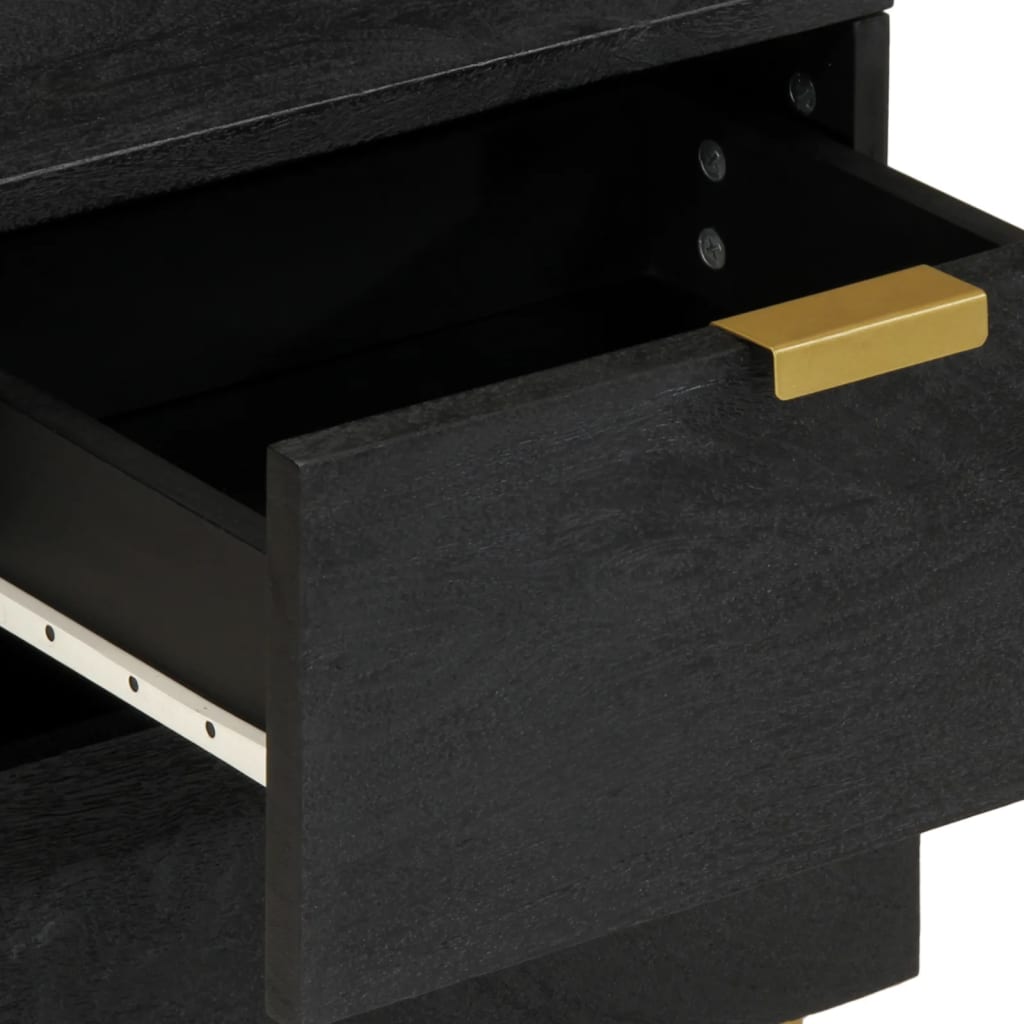Nattbord svart 40x33x46 cm heltre mango