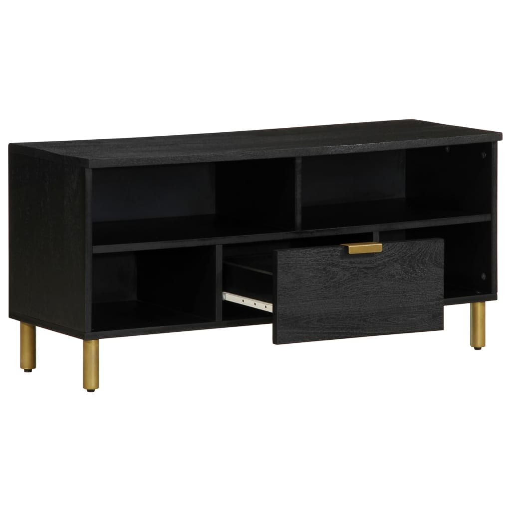 TV-benk svart 100x33x46 cm konstruert tre