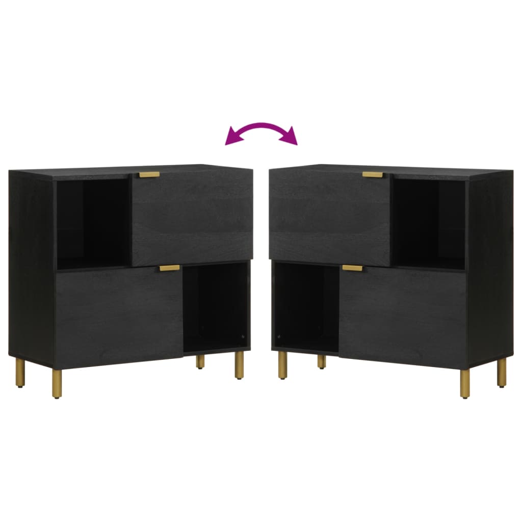 Skjenk svart 80x33x75 cm konstruert tre