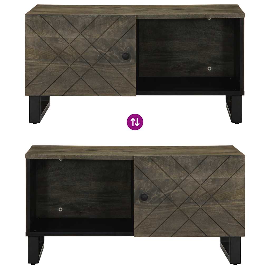 Salongbord svart 80x50x40 cm heltre furu