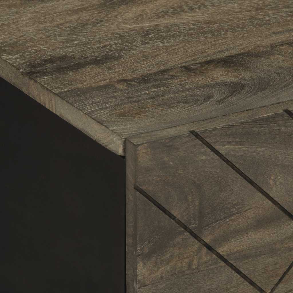 Salongbord svart 80x50x40 cm heltre furu