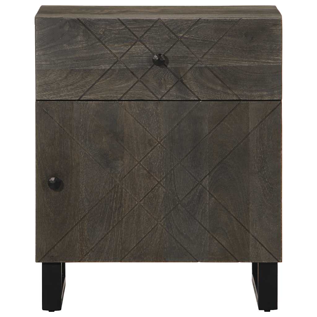 Nattbord svart 50x33x60 cm heltre mango