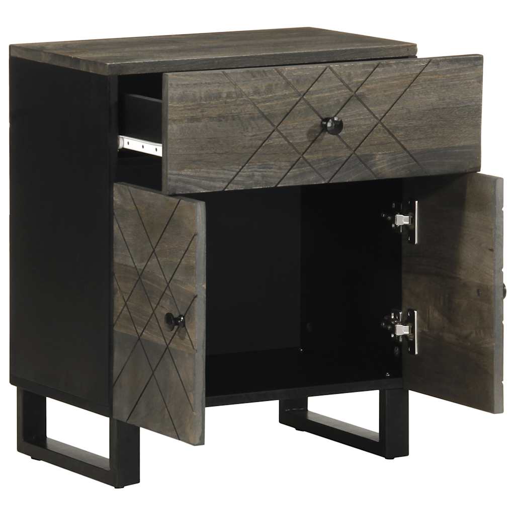 Nattbord svart 50x33x60 cm heltre mango