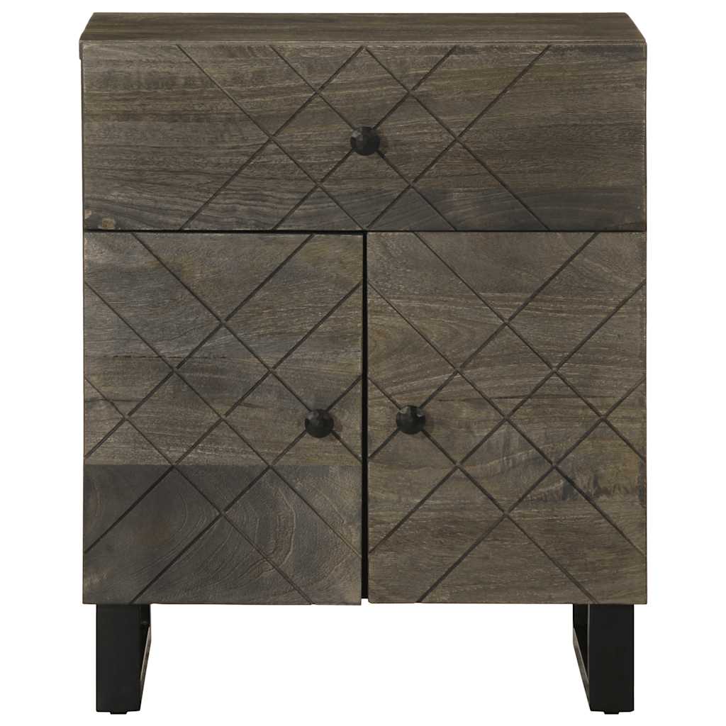 Nattbord svart 50x33x60 cm heltre mango