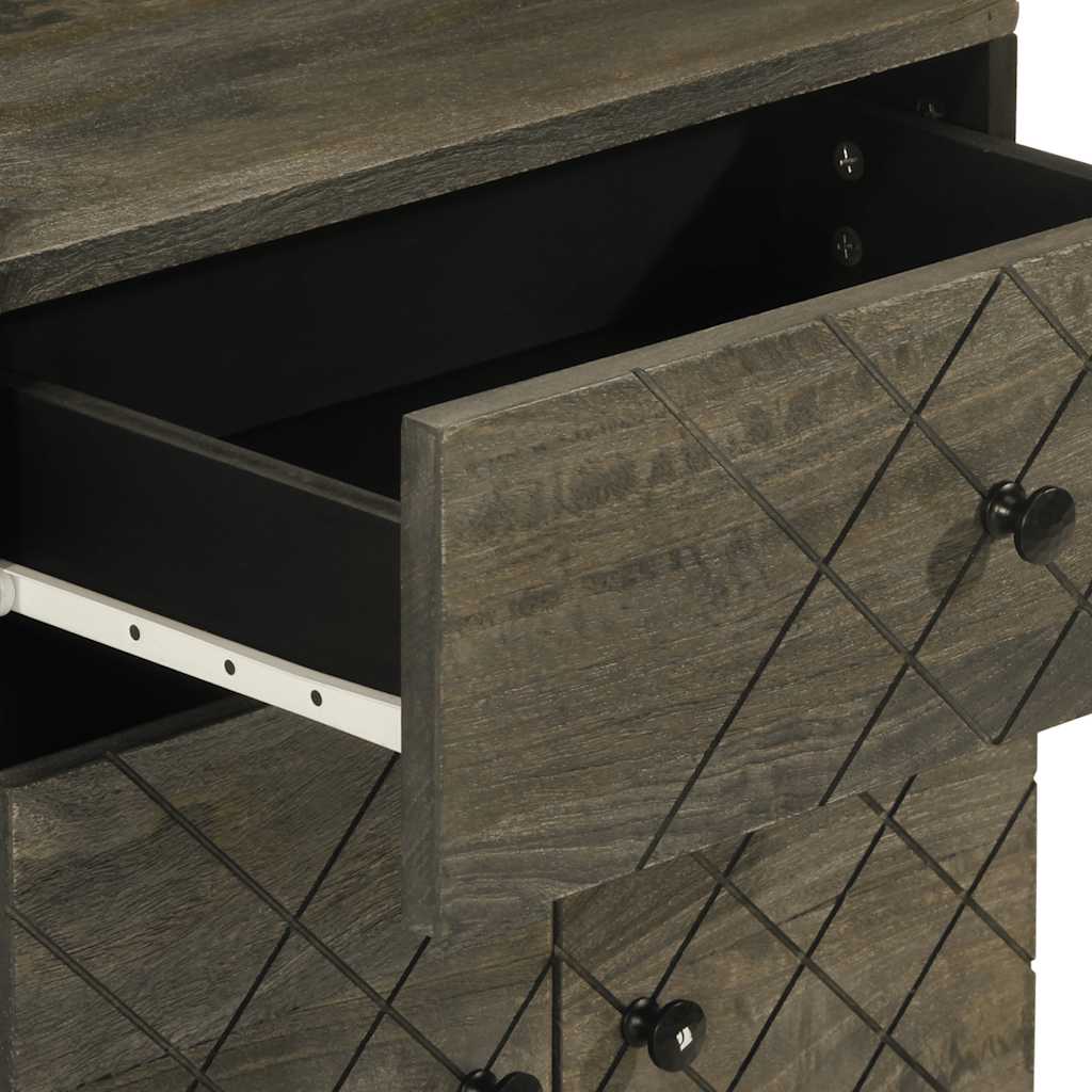 Nattbord svart 50x33x60 cm heltre mango